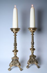 A large pair of bronzse candlestick - image 1