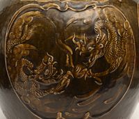 A large Chinese brown-glazed vase - image 3