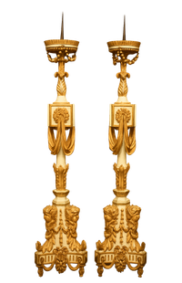 Pair of Louis XVI Giltwood Torchères - image 2