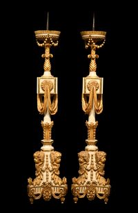 A rare pair of large torchères - image 1