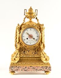 Henry Dasson – Monumental clock with matching candlesticks. - image 2
