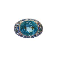 Artur Scholl 18 Karaat Rosé Gouden Ring Met Blauwe Topaas - afbeelding 2