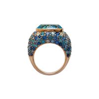 Artur Scholl 18 Karaat Rosé Gouden Ring Met Blauwe Topaas - afbeelding 1