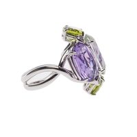 18 Karaat Wit Gouden Ring Met Amethist - afbeelding 1