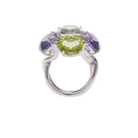 18 Karaat Wit Gouden Ring Met Amethist - afbeelding 4