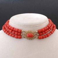 Antiek bloedkoraal collier - afbeelding 2