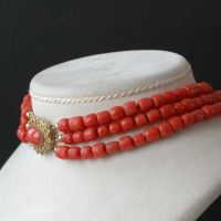 Antiek bloedkoraal collier - afbeelding 3