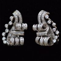 1940s Platinum earrings - image 1