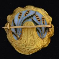 Art Nouveau venster emaille broche - afbeelding 2