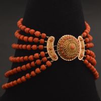 Antiek bloedkoraal collier - afbeelding 4