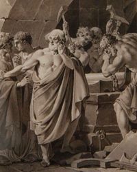 Drawing by Jacques Kuyper: study for print of 'Pythagoras' - image 1