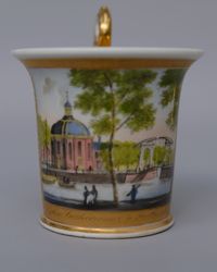 Empire coffee pot and two cups and saucers with views of Amsterdam, Haarlem and Rotterdam - image 5