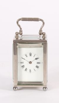 An attractive miniature French nickel plated carriage timepiece circa 1925 - image 5