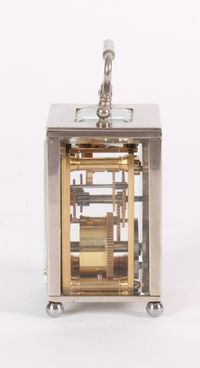 An attractive miniature French nickel plated carriage timepiece circa 1925 - image 4