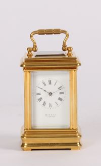 By Reed & Son retailed French miniature gilt brass timepiece circa 1880 - image 2