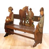 A Dutch provincial polychrome painted hall bench Farmer - image 3