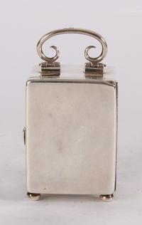 A lovely English miniature silver carriage timepiece hallmarked London 1901 - image 3