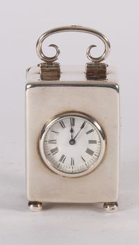 A lovely English miniature silver carriage timepiece hallmarked London 1901 - image 4