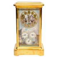 An attractive French brass Sèvres porcelain mounted mantel clock with perpetual calendar, circa 1880 - image 1
