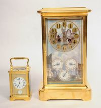 An attractive French brass Sèvres porcelain mounted mantel clock with perpetual calendar, circa 1880 - image 8