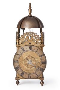 An early English brass engraved Italian striking lantern clock, by John Pleydell, circa 1675 - image 1