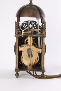 An early English brass engraved Italian striking lantern clock, by John Pleydell, circa 1675 - image 4
