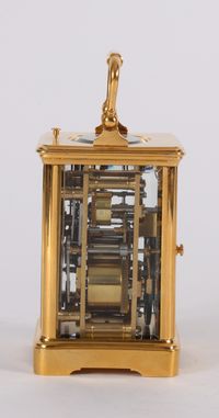 A French gilt brass quarter repeating alarm carriage timepiece circa 1880 - image 3