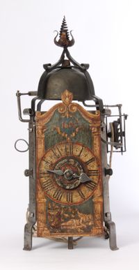 A South-German iron striking renaissance chamber clock with alarm, dated 1608 - image 3