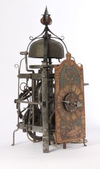 A South-German iron striking renaissance chamber clock with alarm, dated 1608 - image 1