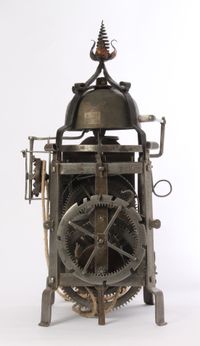 A South-German iron striking renaissance chamber clock with alarm, dated 1608 - image 4