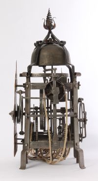 A South-German iron striking renaissance chamber clock with alarm, dated 1608 - image 6
