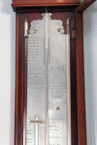 A good Dutch Louis XVI mahogany inlaid 'bakbarometer', by Zaveri Ori, circa 1800 - image 4
