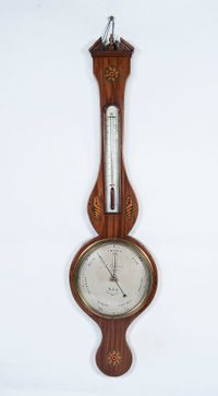 A good English mahogany inlaid wheelbarometer by L. Giannal Salop, circa 1820. - image 1