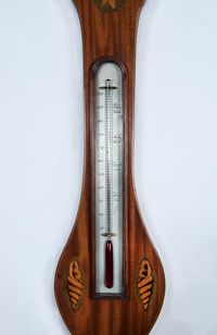 A good English mahogany inlaid wheelbarometer by L. Giannal Salop, circa 1820. - image 2