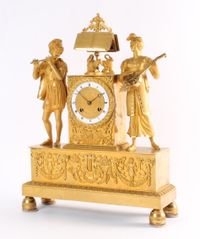 A good French Charles X ormolu sculptural mantel clock, circa 1825. - image 2