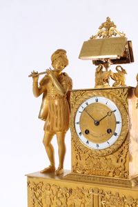 A good French Charles X ormolu sculptural mantel clock, circa 1825. - image 3
