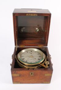 Een Engelse palissander 56-uurs chronometer, door Joseph Sewill, omsteeks 1870 - afbeelding 2