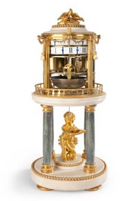 An attractive French Louis XVI ormolu and marble 'cercles tournants' mantel clock, by Barancourt, circa 1780 - image 1