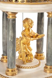An attractive French Louis XVI ormolu and marble 'cercles tournants' mantel clock, by Barancourt, circa 1780 - image 2