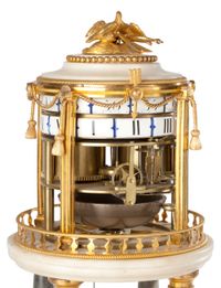 An attractive French Louis XVI ormolu and marble 'cercles tournants' mantel clock, by Barancourt, circa 1780 - image 3