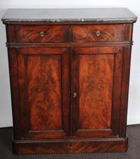 A French late Empire mahogany wall cupboard with marble top, circa 1840 - image 2