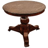 An attractive French Charles X mahogany table with marble top, circa 1830 - image 1