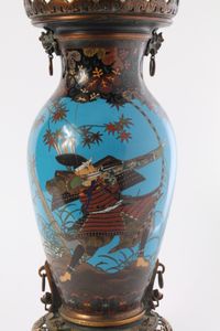 A pair of fine French oriental style cloisonné oil lamps, Barbedienne circa 1880 - image 6