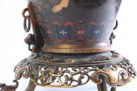A pair of fine French oriental style cloisonné oil lamps, Barbedienne circa 1880 - image 3