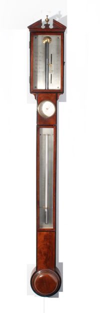 An English mahogany and ebony stick barometer, by Gilbert Gilkerson, circa 1820 - image 1