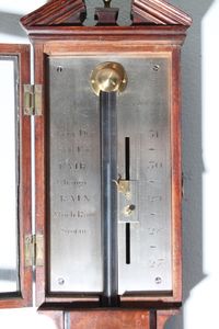 An English mahogany and ebony stick barometer, by Gilbert Gilkerson, circa 1820 - image 2