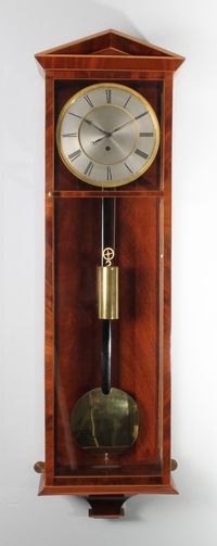 A good Austrian mahogany inlaid 'Dachluhr' regulator timepiece, circa 1840. - image 4