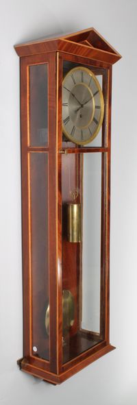 A good Austrian mahogany inlaid 'Dachluhr' regulator timepiece, circa 1840. - image 3