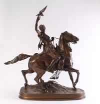 The Arab Falconer, a fine bronze statue by Pierre Jules Mene 1810 - 1879 - image 4