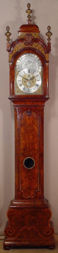 A rare Dutch burr walnut longcase clock with planisphere dial by Andries Vermeulen, Amsterdam, circa 1730 - image 1